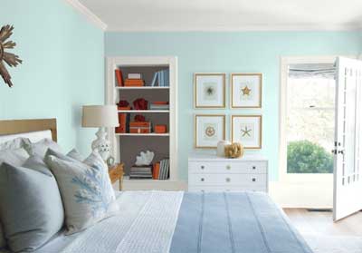 benjamin moore iced green bedroom walls- great light blue paint