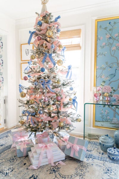 Pink and Blue Christmas Decor: Grandmillennial Christmas Tree - DIY ...